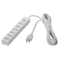 BUFFALO 2ピン式電源タップ 雷サージ防止/集中スイッチ付(6個口・2m) ホワイト BSTAPPS2620WH