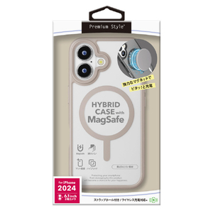 PGA iPhone 16用MagSafe対応 ハイブリッドケース ベージュ PG-24AMGPT05BE-イメージ1