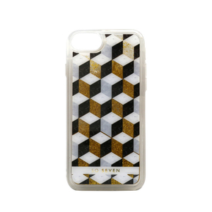 SOSEVEN iPhone SE(第3世代)/SE(第2世代)/8/7用ケース FASHION CUBIC GLITTER ゴールド SS13173I8-イメージ1