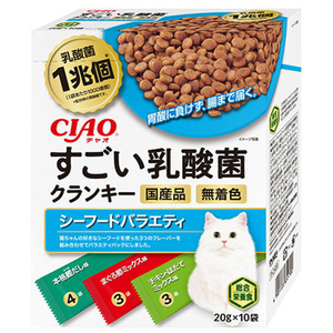 イナバショクヒン CIAO すごい乳酸菌クランキー シーフードバラエティ 20g×10袋入り ﾆﾕｳｻﾝｷﾝｸﾗﾝｷ-ｼ-ﾌ-ﾄﾞB200G-イメージ1