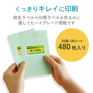 エレコム 宛名・分類ラベル(24面/480枚・上下余白付) EDT-TI24-イメージ2