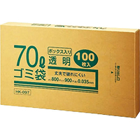 クラフトマン 業務用 厚手ゴミ袋 透明 箱入 70L 100枚 FCE267K-HK097