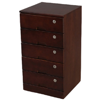 オスマック 全段カギ付きリビングチェスト 5段 ブラウン TIK-365