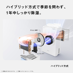 パナソニック 衣類乾燥除湿機 クリーンホワイト F-YHX200B-W-イメージ5
