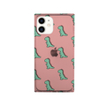 AKAN iPhone 12 mini用ソフトスクエアケース ダイナソーパターン ピンク AK19174I12