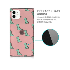 AKAN iPhone 12 mini用ソフトスクエアケース ダイナソーパターン ピンク AK19174I12-イメージ3