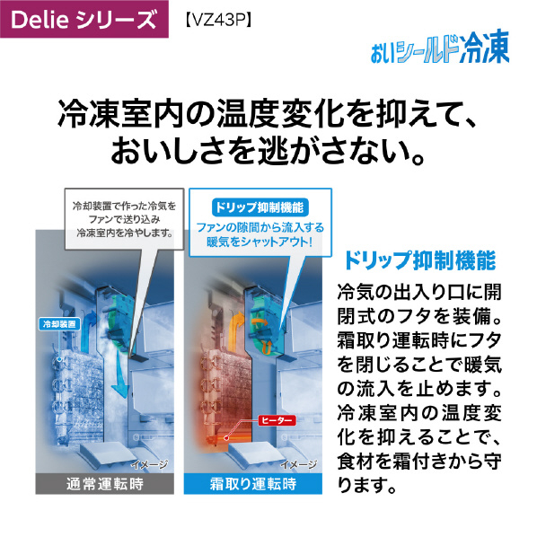 AQUA 【左開き】430L 4ドア冷蔵庫 Delie（デリエ） クリアウォームホワイト AQR-VZ43PL(W) 左開き 430L
