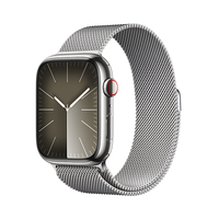 Apple Apple Watch Series 9(GPS + Cellularモデル)- 45mm シルバーステンレススチールケースとシルバーミラネーゼループ MRMQ3JA