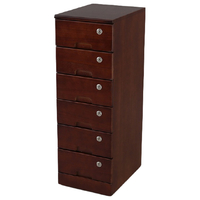 オスマック 全段カギ付きリビングチェスト 6段 ブラウン TIK-266