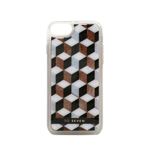 SOSEVEN iPhone SE(第3世代)/SE(第2世代)/8/7用ケース FASHION CUBIC GLITTER ピンクゴールド SS13174I8-イメージ1