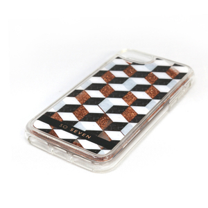 SOSEVEN iPhone SE(第3世代)/SE(第2世代)/8/7用ケース FASHION CUBIC GLITTER ピンクゴールド SS13174I8-イメージ2