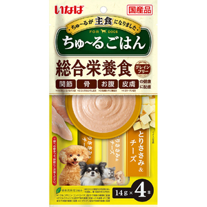 いなばペットフード ちゅーるごはん とりささみ＆チーズ 14g×4本 ﾁﾕ-ﾙｺﾞﾊﾝﾁ-ｽﾞ14GX4-イメージ1