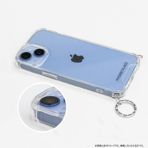 PHONECKLACE iPhone 16用ストラップ用リング付きクリアケース ゴールドチャーム PN27175I16-イメージ10