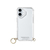 PHONECKLACE iPhone 16用ストラップ用リング付きクリアケース ゴールドチャーム PN27175I16-イメージ1