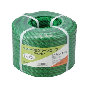 トラスコ中山 TRUSCO PEグリーンロープ 3つ打 線径12mm×長さ20m FC243GT-5113067-イメージ1
