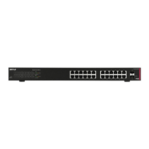 バッファロー 法人向け レイヤー2 Giga PoE スマートスイッチ(24ポート) ブラック BS-GS2124P-イメージ3