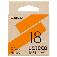 カシオ Lateco専用テープ(黒文字/18mm幅) オレンジテープ XB18EO