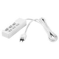 BUFFALO 2ピン式電源タップ 雷サージ防止/個別スイッチ付(3個口・5m) ホワイト BSTAPSW2350WH