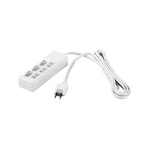 BUFFALO 2ピン式電源タップ 雷サージ防止/個別スイッチ付(3個口・5m) ホワイト BSTAPSW2350WH-イメージ1
