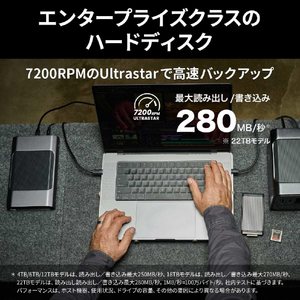WESTERN DIGITAL 外付けHDD USB-C接続 G-DRIVE(Mac/Windows11対応) [8TB /据え置き型] G-DRIVE SDPHF1A-008T-SBAAD-イメージ4