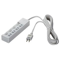 BUFFALO 2ピン式電源タップ 雷サージ防止/個別スイッチ付(4個口・1m) ホワイト BSTAPSW2410WH