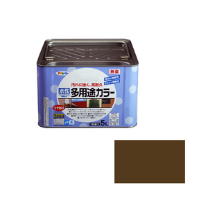 アサヒペン 水性多用途カラー 5L ブラウン AP9016656-イメージ1