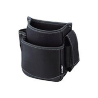 トラスコ中山 TRUSCO　腰袋　2段　携帯電話ホルダー付き　ブラック TWP2-BK