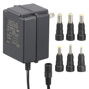 オーム電機 ACアダプター DC3V対応 変換プラグ6種付き 0．5A AudioComm AV-DR3005N-イメージ1