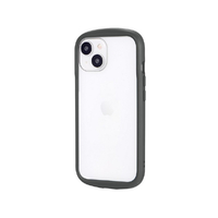 MSソリューションズ iPhone 15/14用耐衝撃ハイブリッドケース 「Cleary」 ダークグレー LN-IM23PLCGY