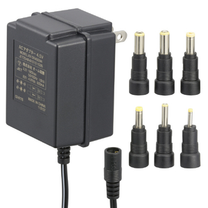 オーム電機 ACアダプター DC4．5V対応 変換プラグ6種付き 0．5A AudioComm AV-DR4505N-イメージ1