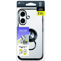 エアージェイ iPhone17用 リングスタンドケース シルバー AC-P25-MR SL