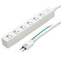 ヤザワ 3P抜け止めマグネットタップ(6個口・2m) ホワイト Y02JKNP602WH