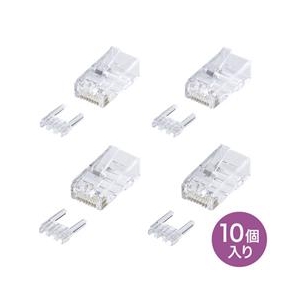 サンワサプライ カテゴリ6RJ-45コネクタ（単線用・10個入り） ADT-6RJ-10N-イメージ1