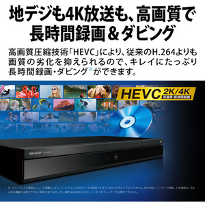 シャープ 6TB HDD/4Kチューナー内蔵ブルーレイレコーダー AQUOS ブルーレイ 4BC60ET3-イメージ3