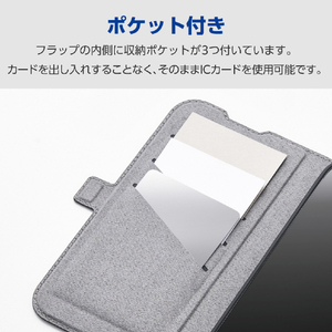 エレコム iPhone17用手帳型ケース 磁石付 耐衝撃 ネイビー PM-A25APLFY3NV-イメージ5