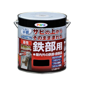 アサヒペン 油性 高耐久鉄部用 3L 黒 FC164NV-イメージ1