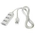 BUFFALO 2ピン式電源タップ シャッター付(4個口・1m) ホワイト BSTAPSH2410WH
