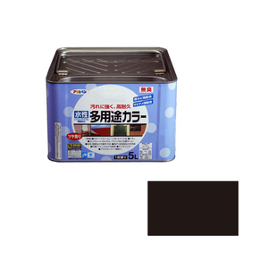 アサヒペン 水性多用途カラー 5L 黒 AP9016659-イメージ1