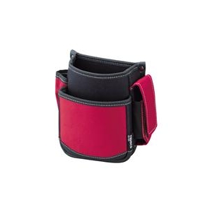 トラスコ中山 TRUSCO　腰袋　2段　携帯電話ホルダー付き　レッド TWP2-R-イメージ1