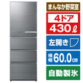 AQUA 【左開き】430L 4ドア冷蔵庫 Delie（デリエ） チタニウムシルバー AQR-V43PL(S)