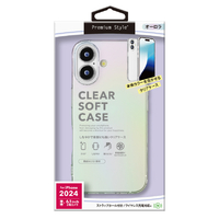 PGA iPhone 16用クリアソフトケース オーロラ PG-24ATP02AR