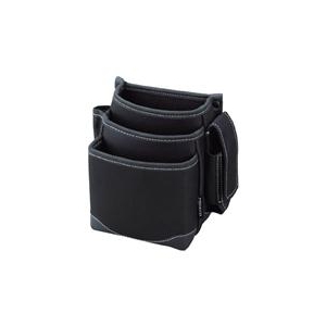 トラスコ中山 TRUSCO　腰袋　3段　携帯電話ホルダー付き　ブラック TWP3-BK-イメージ1