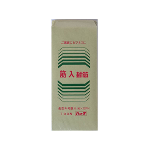ツバメ工業 筋入りクラフト封筒 長4 32g／m2 100枚 1パック(100枚) F807564-SK-N4-イメージ1