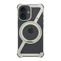 HACRAY iPhone 16用360 RingStandバンパー アルミ×シルバー HR27181I16