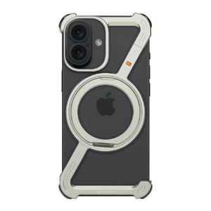 HACRAY iPhone 16用360 RingStandバンパー アルミ×シルバー HR27181I16-イメージ1