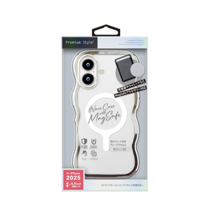 PGA iPhone 17用MagSafe ウェーブケース シルバー PG-25AMW03SV-イメージ1