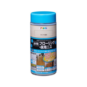 アサヒペン 水性フローリング床用ニス 300ML 半ツヤ透明 FC015PP-イメージ1
