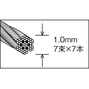 トラスコ中山 ステンレスワイヤロープ Φ3.0mm×100m 3100100 FC230EG-4891384-イメージ2