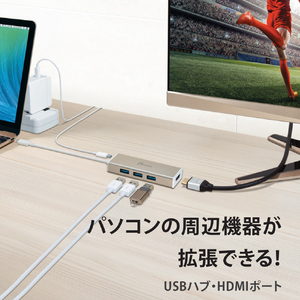 j5 create USB Type-C to 3ポートUSB&HDMI マルチハブ シャンパンゴールド JCH451-イメージ5