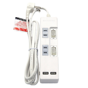 STAR LIGHT 個別スイッチ付きUSB&AC電源タップ ホワイト SK-2TS2USBW-イメージ2